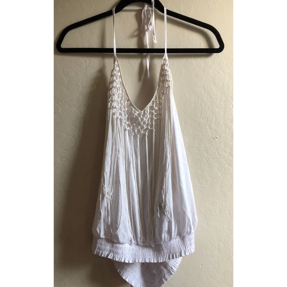 Tassel Front Halter Top